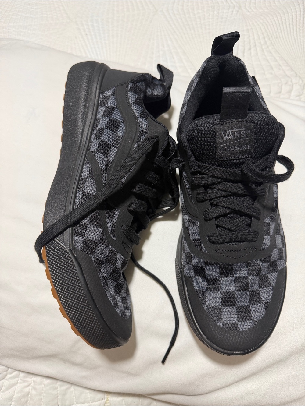 Vans Men's Black & Gray Checkerboard Sneakers